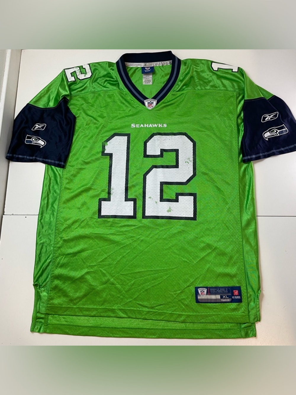 VINTAGE Y2K Reebok On-Field Seattle Seahawks 12th Man Fan Jersey NFL Size XL